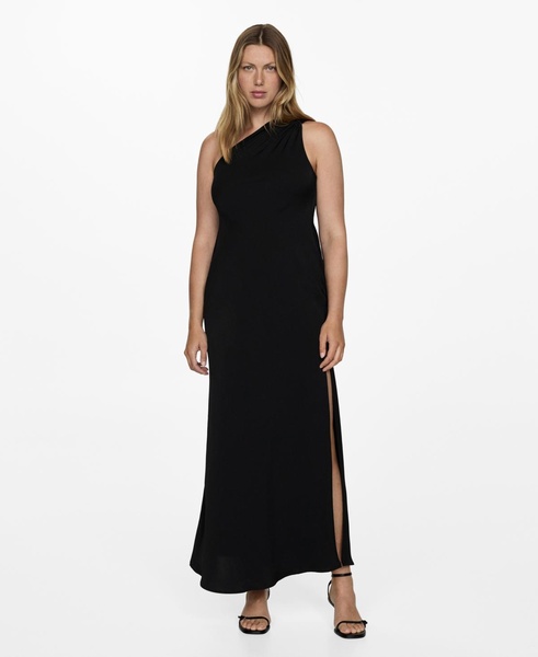 Women's Draped Details Asymmetrical Dress