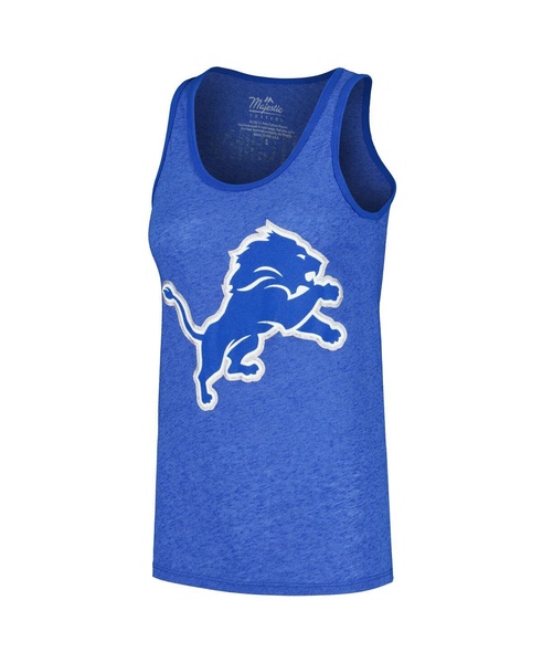 Women's Aidan Hutchinson Heather Blue Detroit Lions Name Number Tri-Blend Tank Top