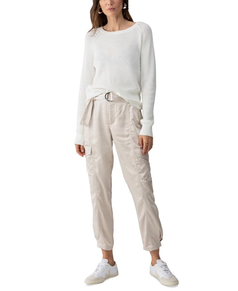 Women's High-Shine Belted Cargo Pants