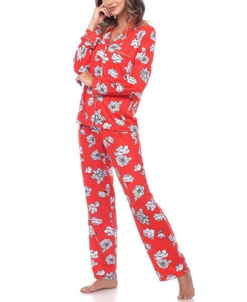 Women's Long Sleeve Floral Pajama Set, 2-Piece