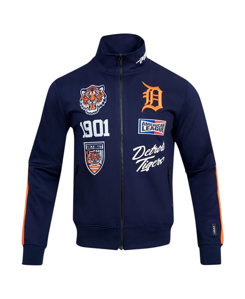 Men's Navy Detroit Tigers Fast Lane Full-Zip Track Jacket