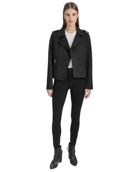 Andrew Marc Sport Women's Draped Faux-Suede Moto Jacket