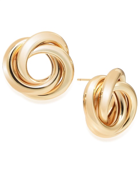 Silver, Gold Plated Brass Interlocking Stud Earring