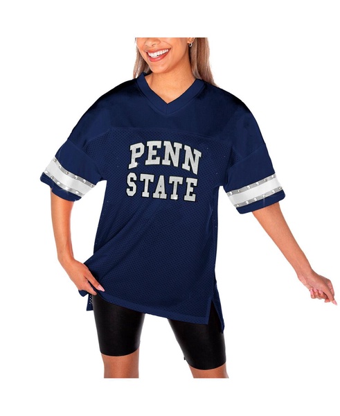 Women's Navy Penn State Nittany Lions Until Kickoff Rhinestone Fashion T-Shirt