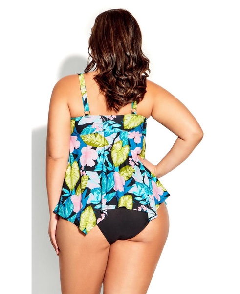 Plus Size Hanki Print Tankini Top