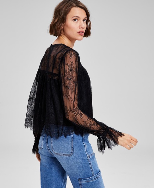 Women's Lace V-Neck Button-Front Top, Created for Macy's