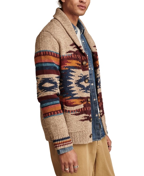 Men's Southwestern Shawl-Collar Cardigan Sweater