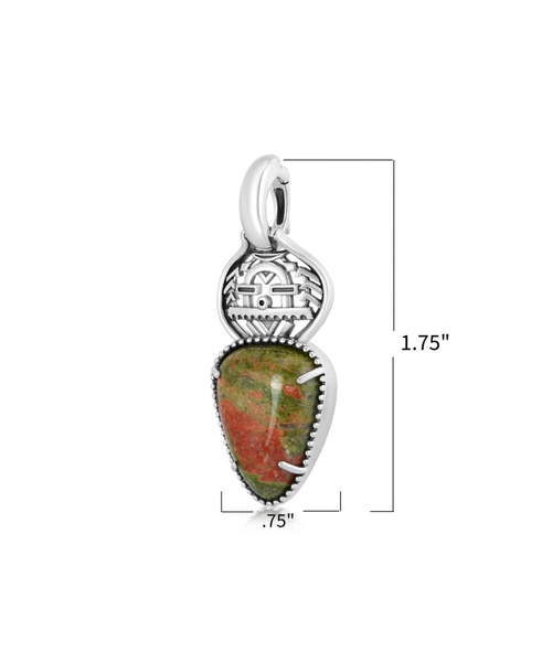 Fritz Casuse Sterling Silver Yeibichai Unakite Pendant Enhancer