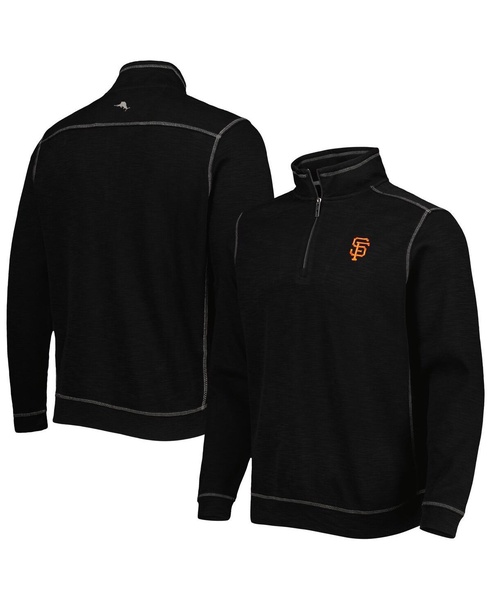 Men's Black San Francisco Giants Tobago Bay Tri-Blend Quarter-Zip Sweatshirt