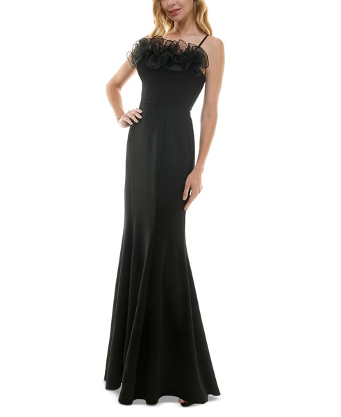 Women's Ruffled-Neck Evening Gown