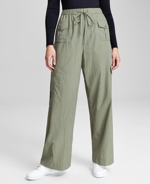 Women's High-Waisted Wide-Leg Cargo Pants, Created for Macy's