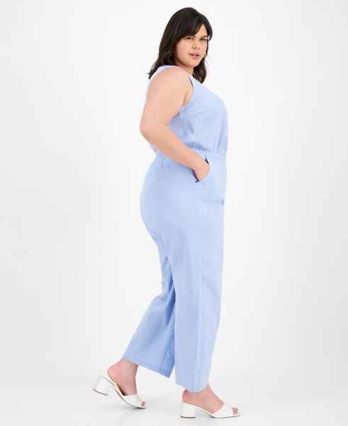 Trendy Plus Size Embroidered High-Rise Pants, Exclusively at Macy's 