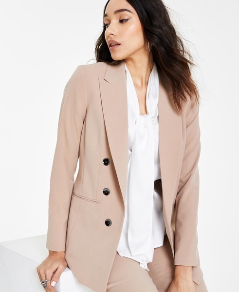 Women's Faux Double-Breasted Boyfriend Jacket, Created for Macy's