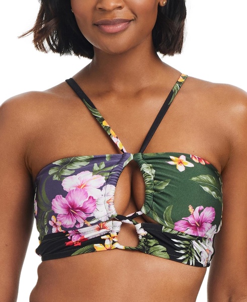 Women's Floral-Print Bandeau Halter Cropkini, Created for Macy's