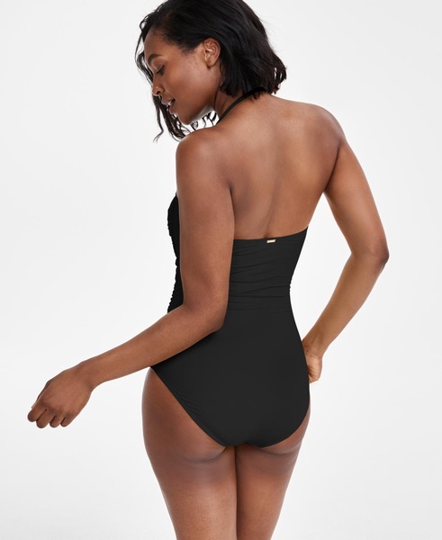 Twist-Front Ruched One-Piece Swimsuit