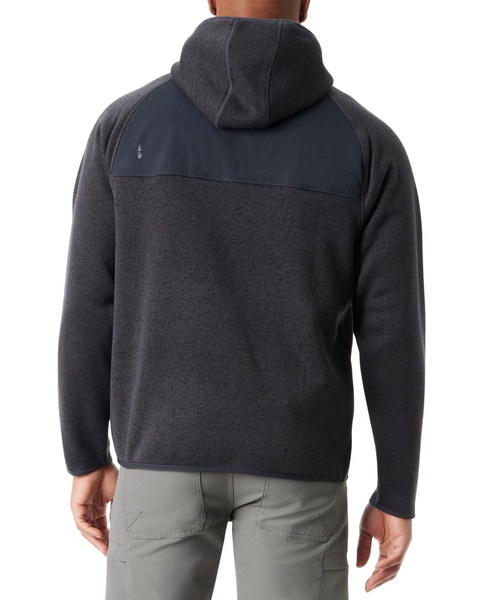 Men's Regular-Fit Mixed-Media 1/4-Snap Hoodie 