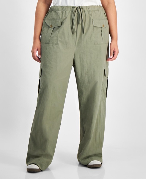 Trendy Plus Size Drawstring Cargo Pants, Created for Macy's