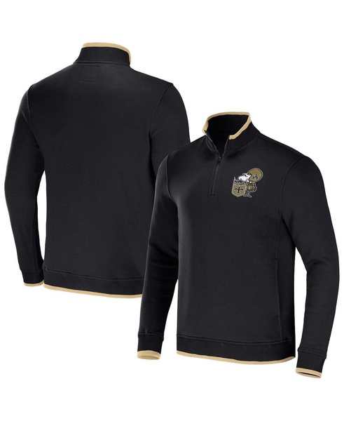 Men's NFL x Darius Rucker Collection by Black New Orleans Saints Logo Quarter-Zip Top