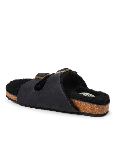 Dearfoams Fireside by Women's Tamworth Genuine Shearling Double Band Sandal