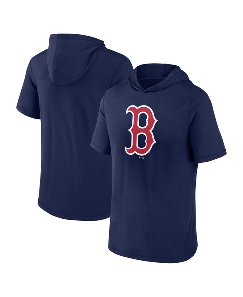 Men's Navy Boston Red Sox Short Sleeve Hoodie T-shirt