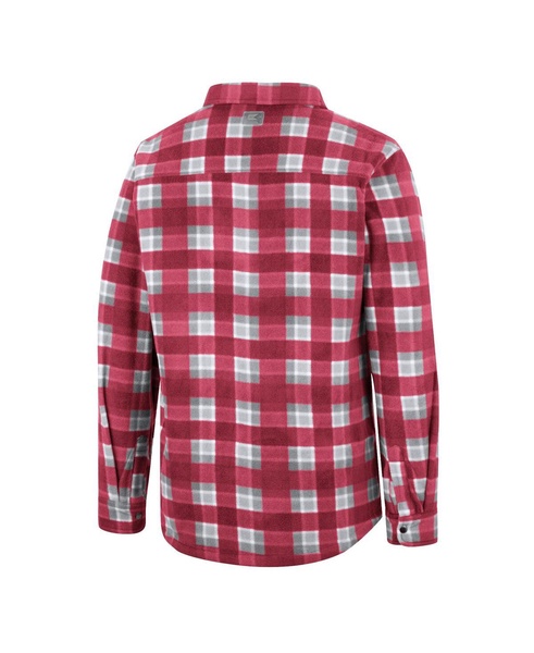 Men's Red/White Dayton Flyers Ellis Plaid Full-Snap Shirt Jacket