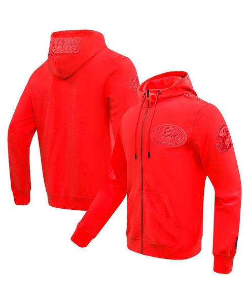 Men's Scarlet San Francisco 49ers Triple Tonal Full-Zip Hoodie