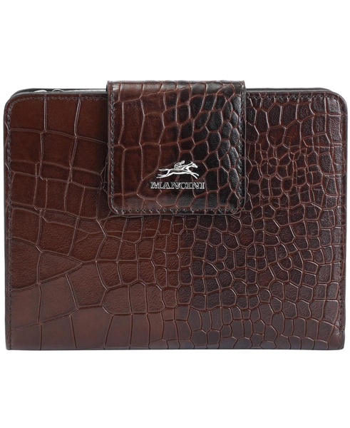 Women's Croco2 RFID Secure Clutch Wallet