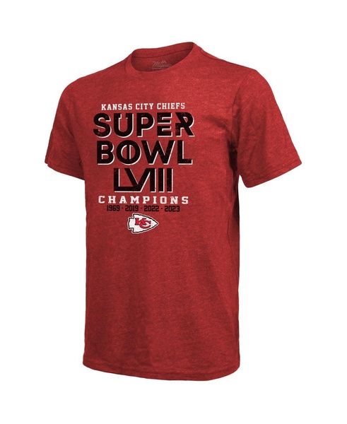 Men's Red Kansas City Chiefs Super Bowl LVIII Champions Tri-Blend T-shirt