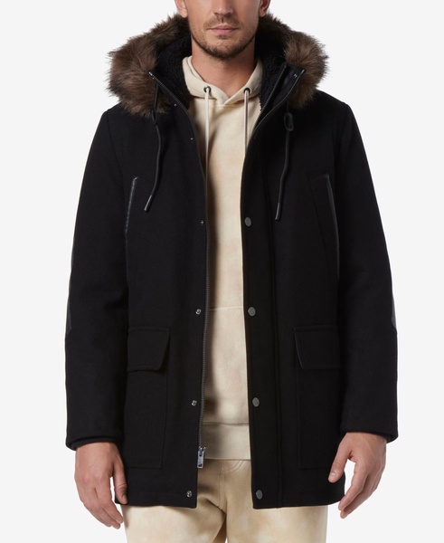 Men's Dawson Hooded Parka with Faux-Leather & Faux-Fur Trim