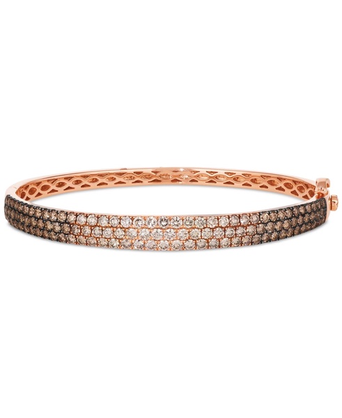 Ombré® Chocolate Ombré Diamond & Nude Diamond Pavé Bangle Bracelet (3-1/2 ct. t.w.) in 14k Rose Gold (Also Available in White Gold or Yellow Gold)