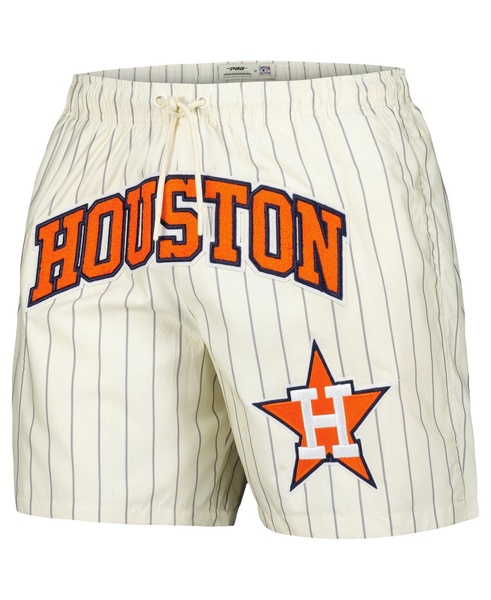 Men's Cream Houston Astros Pinstripe Retro Classic Woven Shorts