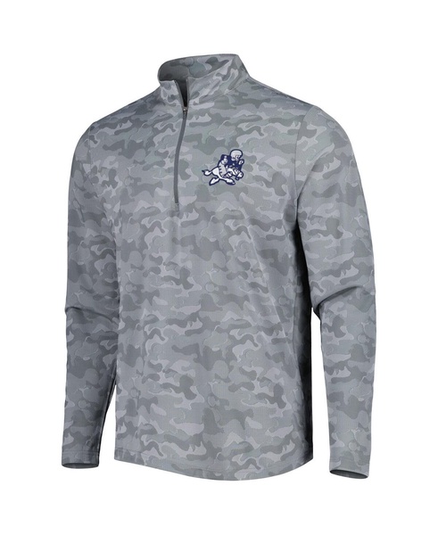 Men's Gray Dallas Cowboys Brigade Throwback Quarter-Zip Top