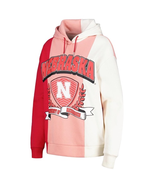 Women's Scarlet Nebraska Huskers Hall of Fame Colorblock Pullover Hoodie