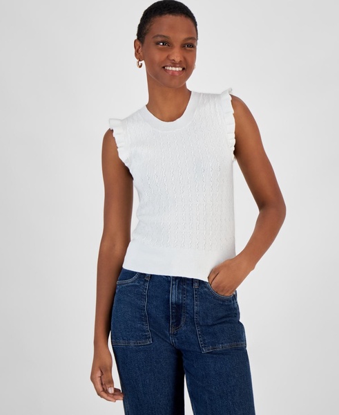 Women's Pointelle Knit Sleeveless Sweater, Created for Macy's