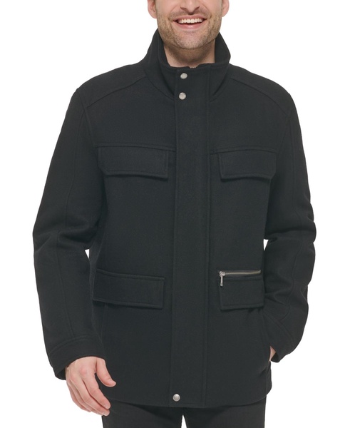 Men's Melton Wool Multi-Pocket Field Coat