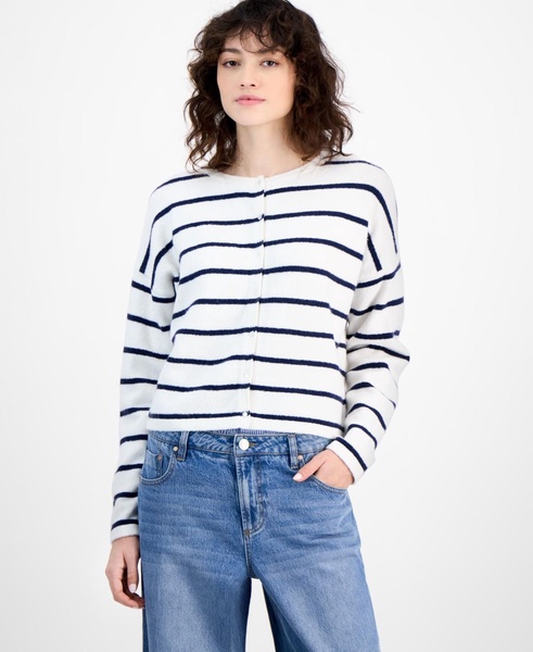 Women's Striped Button Front Cardigan