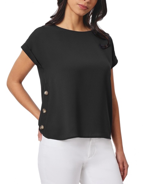 Women's Short-Sleeve Button-Detail Top