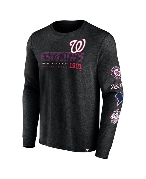 Men's Black Washington Nationals High Whip Pitcher Long Sleeve T-shirt