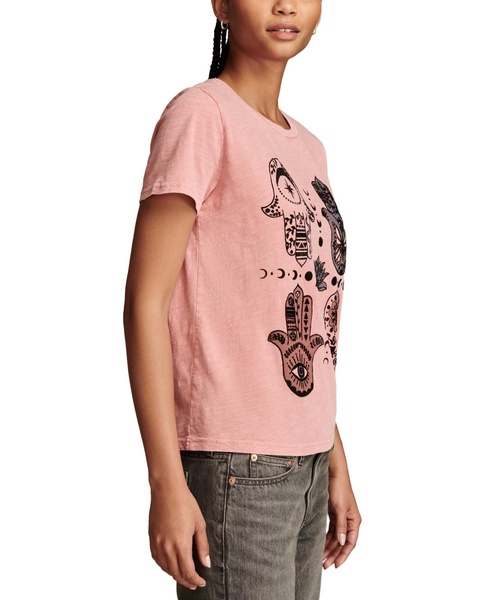 Women's Hamsa Hands Graphic Print Crewneck T-Shirt