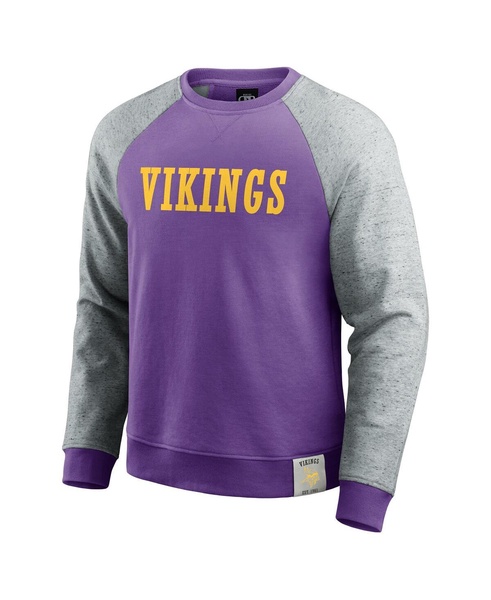 Men's Purple/Heather Gray Minnesota Vikings Colorblock Pullover Sweatshirt