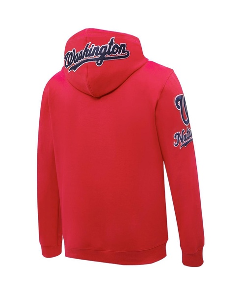 Men's Red Washington Nationals Logo Pullover Hoodie