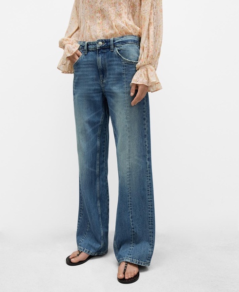 Women's Decorative Seams Straight Jeans