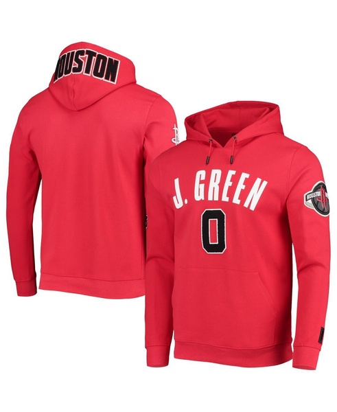 Men's Jalen Green Red Houston Rockets Team Player Pullover Hoodie