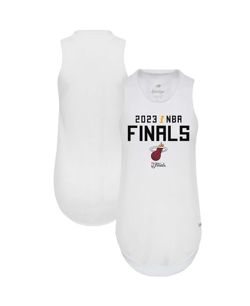 Women's White Miami Heat 2023 NBA Finals Janie Tri-Blend Tank Top