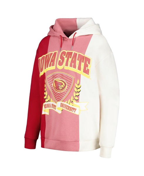 Women's Cardinal Iowa State Cyclones Hall of Fame Colorblock Pullover Hoodie