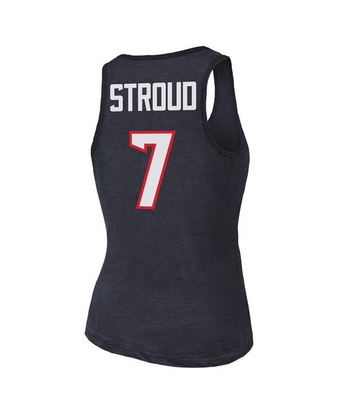 Women's C.J. Stroud Navy Houston Texans Name Number Tri-Blend Tank Top