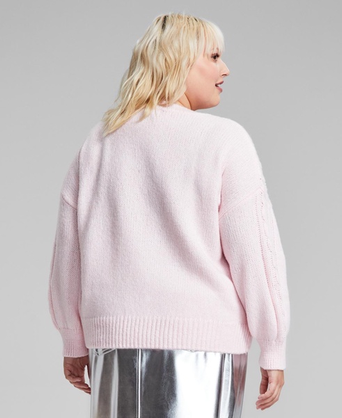 Trendy Plus Size Après Cable-Knit Sweater, Created for Macy's