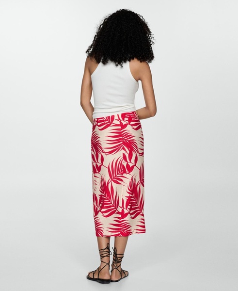 Women's Slit Detail Printed Skirt