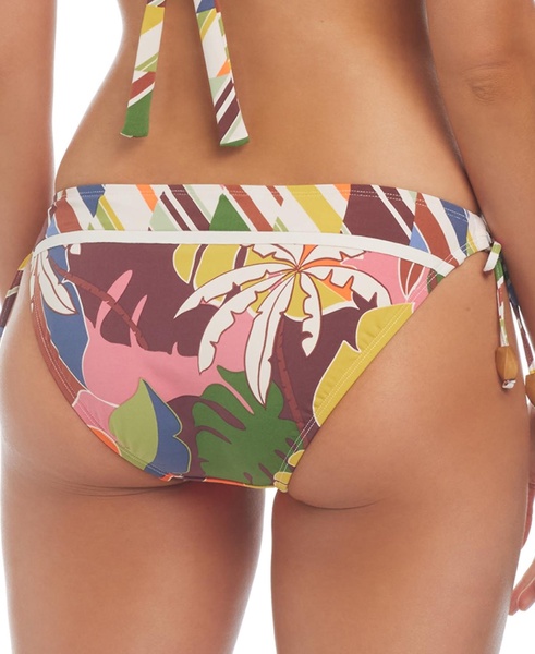 Women's Side-Tie Tropical-Print Hipster Bikini Bottoms