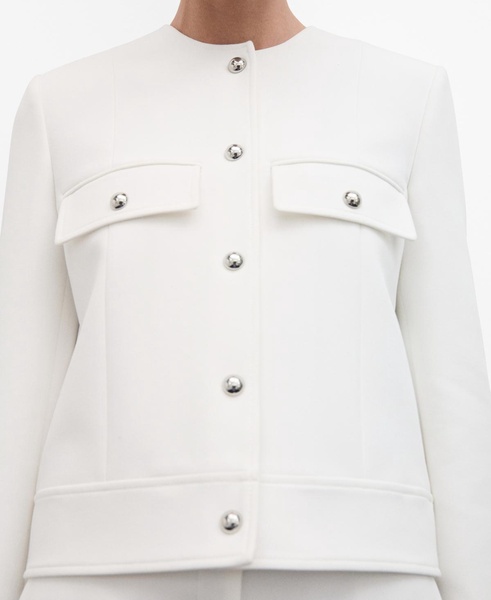 Women's Pockets Detail Buttoned Blazer